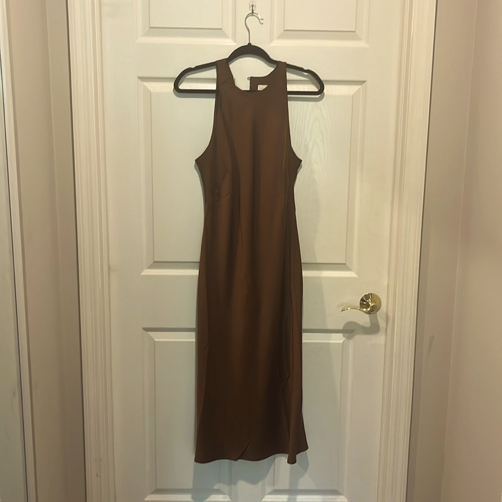 Chocolate brown satin dress